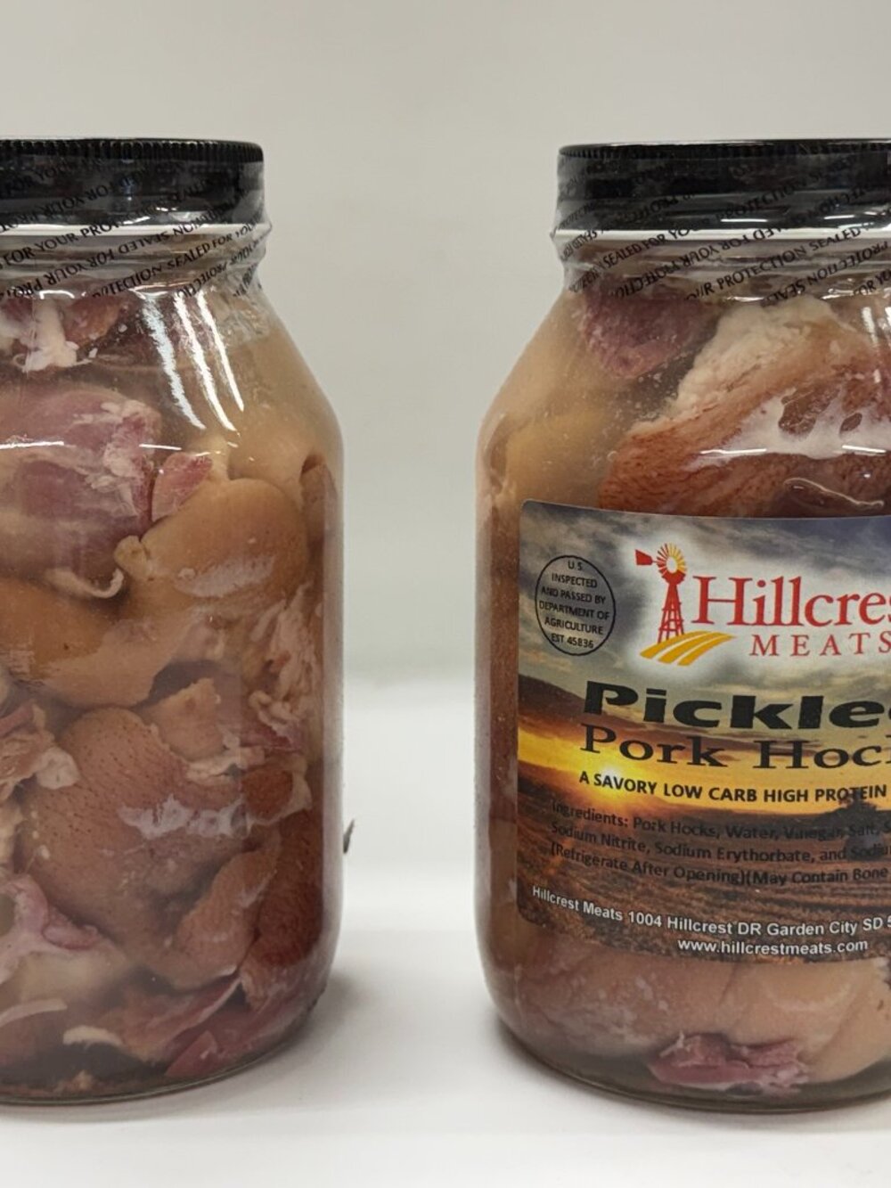 Hillcrest Meats Pickled Pork Hocks 2 Glass Jar Set
